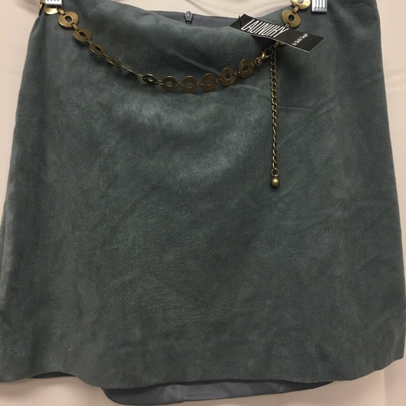 Laundry faux suede mini skirt with belt - Picture 1 of 6